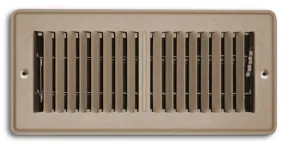 14" X 6" Mobile Home RV Floor Register Vent Grille with Back Dampers - Fixed Blades - 2 way Deflection - Brown