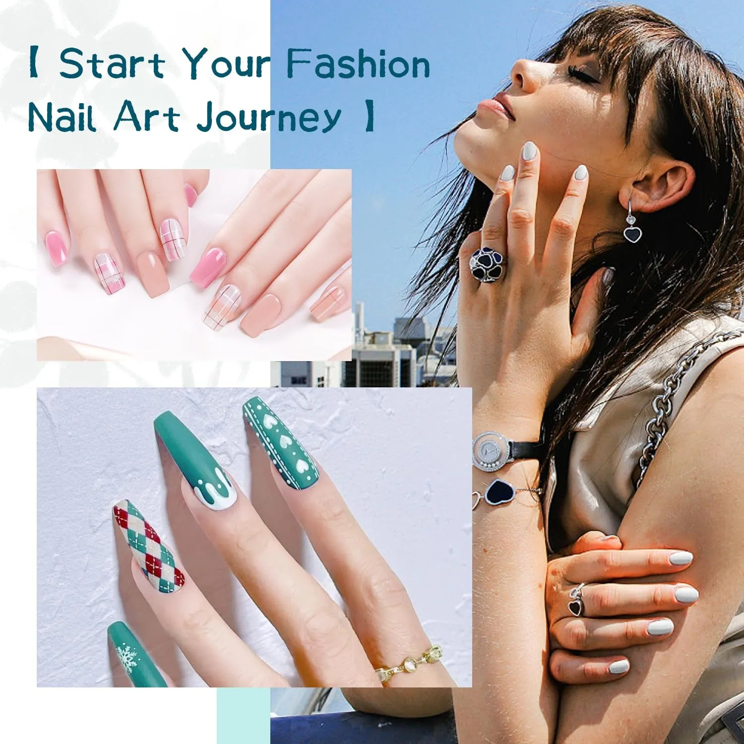 23-Piece UV Gel Nail Polish Set with LED Lamp, Base & Top Coats for Salon-Quality Manicures