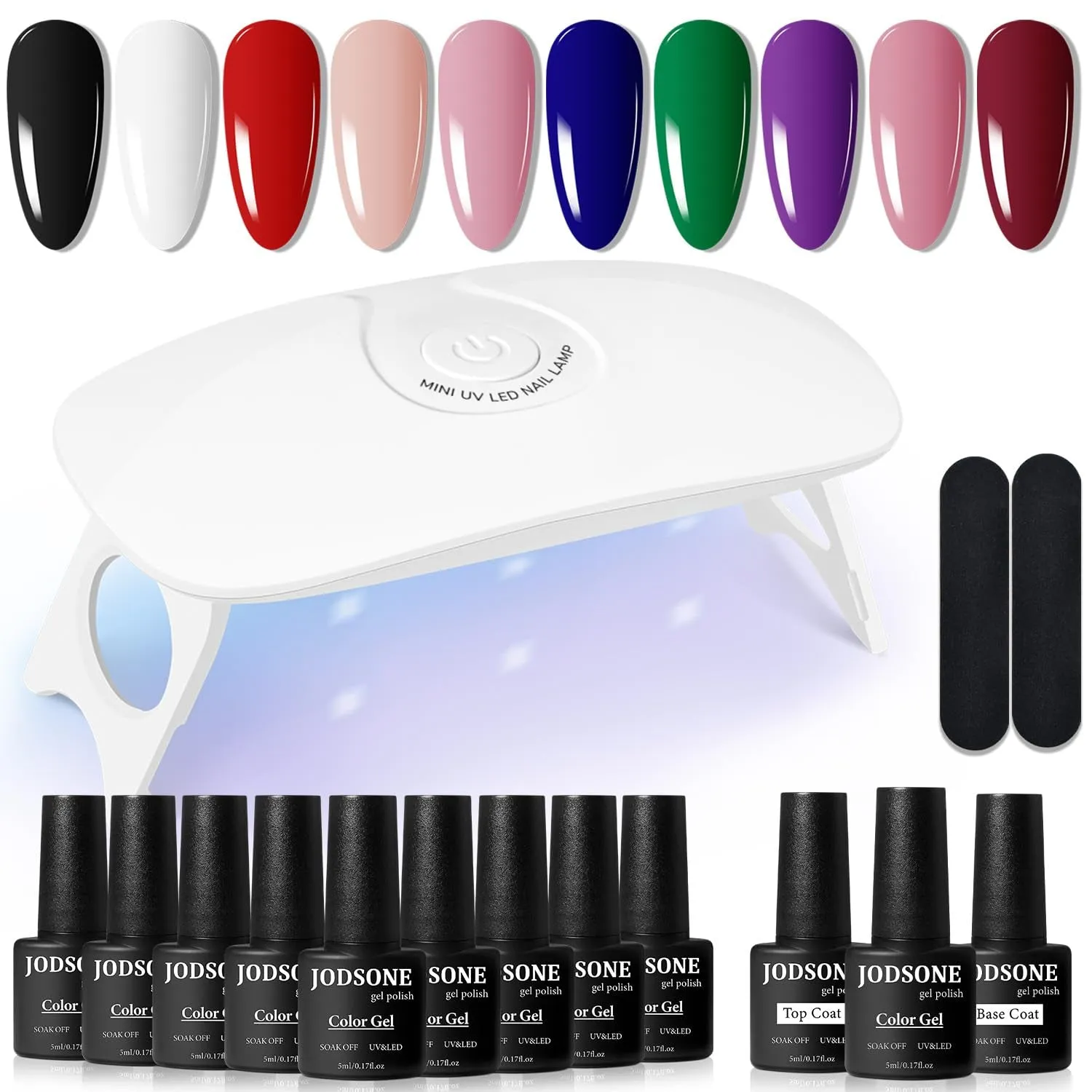 23-Piece UV Gel Nail Polish Set with LED Lamp, Base & Top Coats for Salon-Quality Manicures