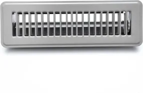 6" X 12" OR 12" X 6" Floor Register with Louvered Design - Heavy Duty Rigid Floor Air Supply with Damper & Lever - Outer Dimensions [ 7.5 X 13.5] - Light Grey