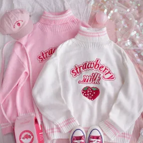 Advertisement Strawberry  Sweater Top Kawaii Academia Y2K Cottagecore Coquette Fairycore Dollette Princesscore