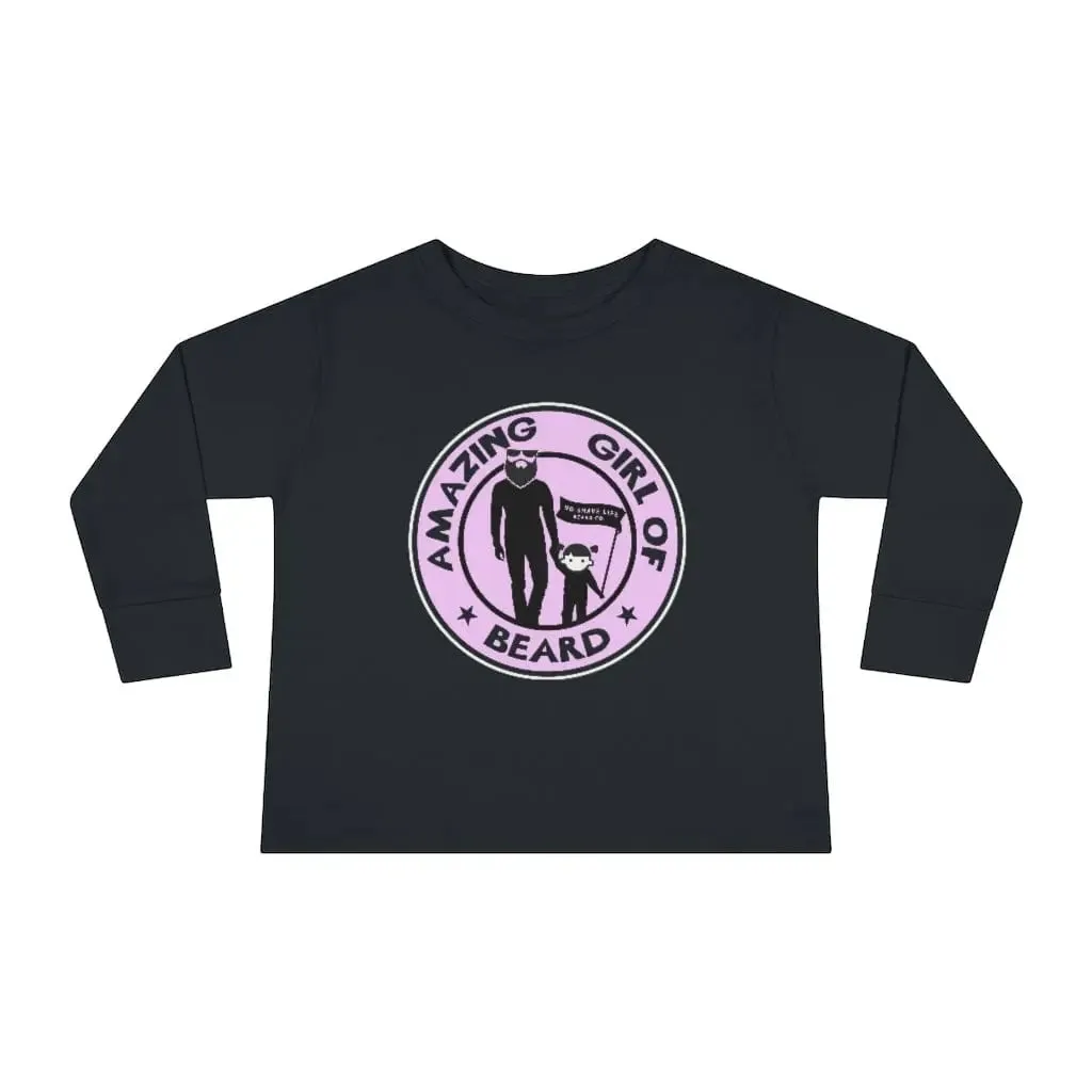 Amazing Girl of Beard Black Toddler Long Sleeve Shirt