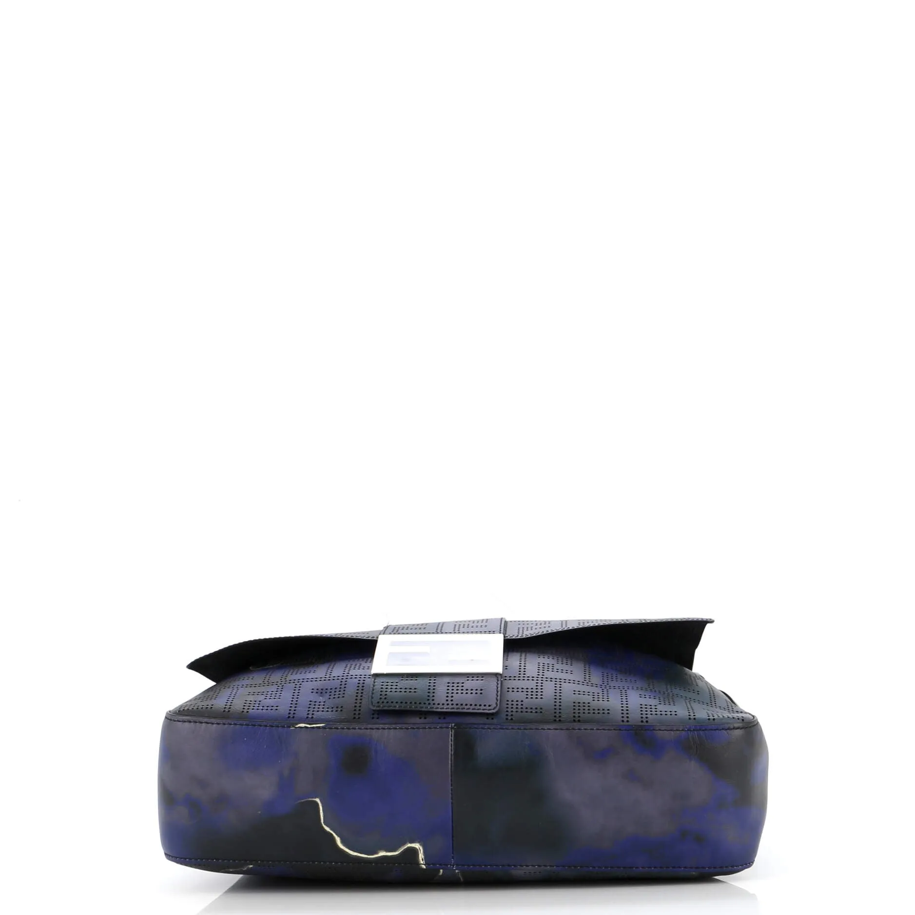 Baguette Messenger Bag Perforated Zucca Printed Leather Large