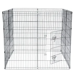 BEESCLOVER 42" Basics Play Area Foldable Metal Pet Wire Fence 8 Pieces with Open Doors Black