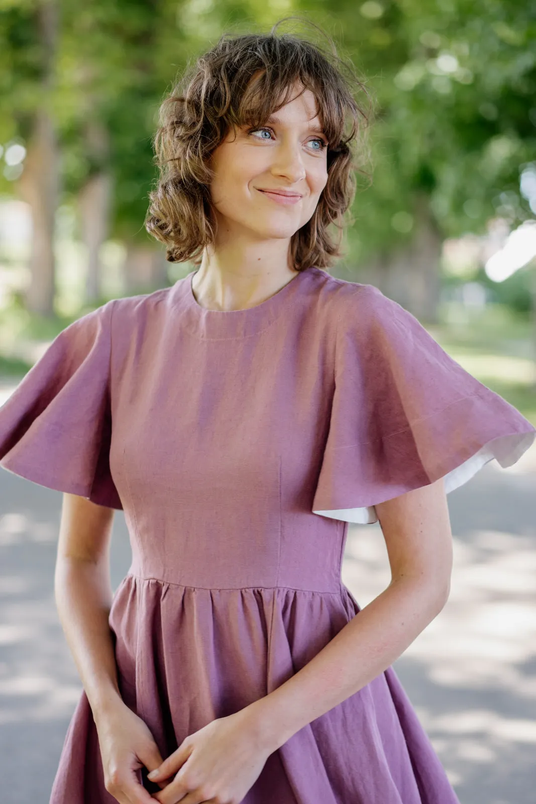 Butterfly Sleeve Dress, Short Sleeve