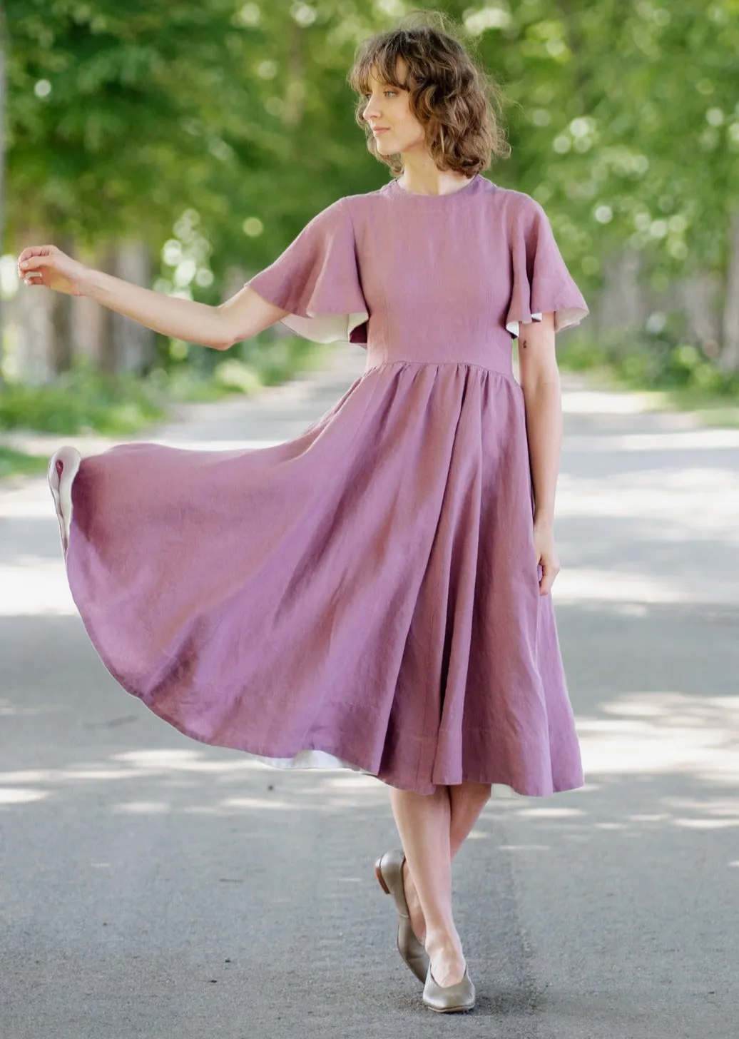 Butterfly Sleeve Dress, Short Sleeve