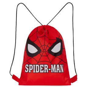 Disney Kids Drawstring Bags, 29 x 38cm Swimming Bag with Airflow Vent - Spiderman