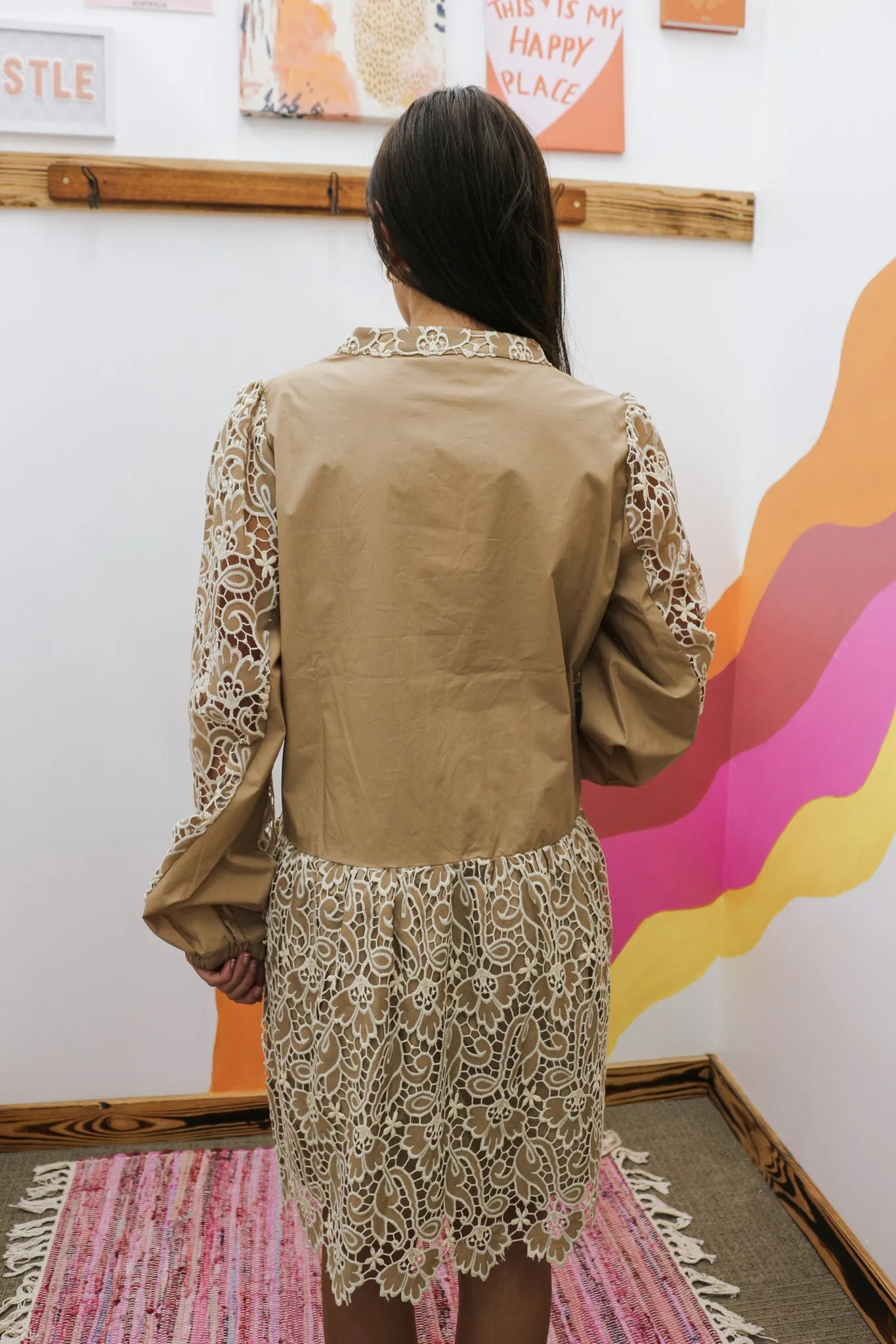 Drive Them Wild Taupe Floral Dress