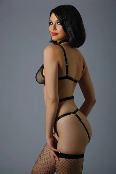Fishnet and Strap Teddy - Black - One Size