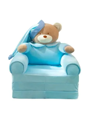 Foldable Toddler Chair Lounger for Kids, Removable and Washable Lazy Sleeping Sofa for Kids, Baby Sofa Bed Foldable Chair Teddy Bear