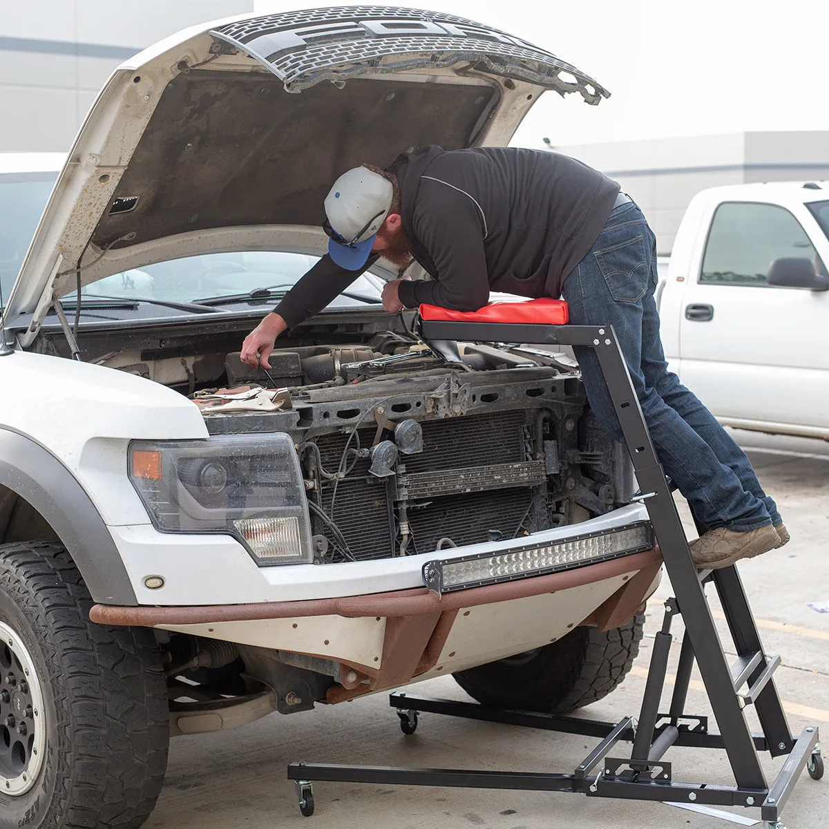 Foldable Top Creeper Top Easy Engine Access 4 auto body shop or home garage