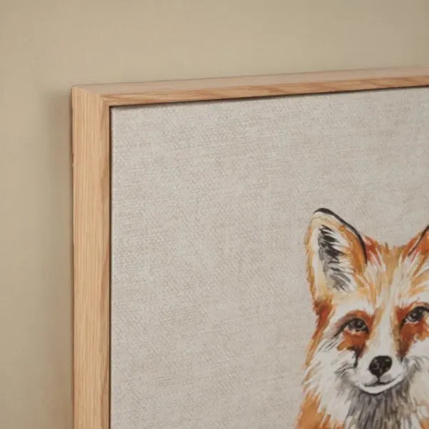 Fox & Cub Framed Canvas Wall Art