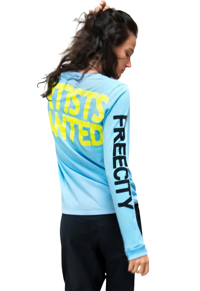 FREE CITY Artists Wanted Long Sleeve Tee in Snoopy Blue