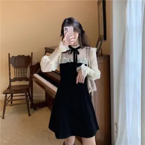 French Countryside Cottage  Dress Kawaii Academia Y2K Cottagecore Coquette Fairycore Dollette Princesscore