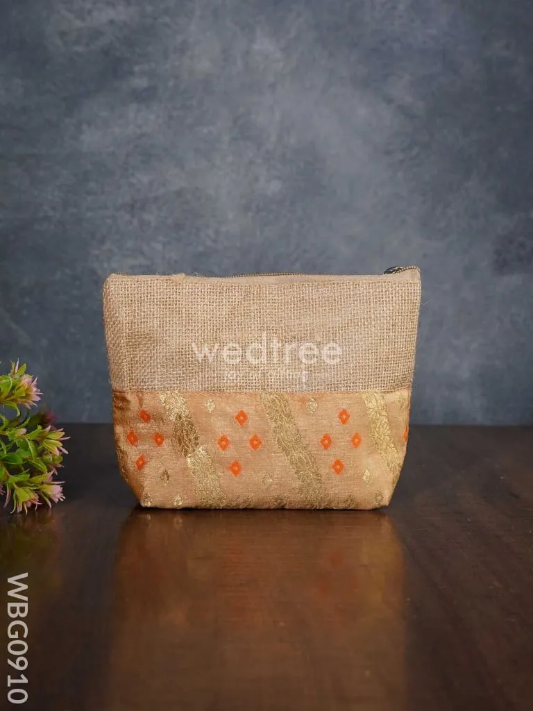 Jute with Raw Silk Return Gift Purse - WBG0910