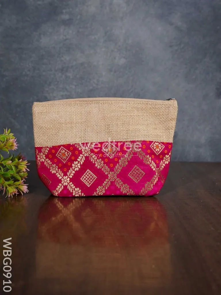 Jute with Raw Silk Return Gift Purse - WBG0910