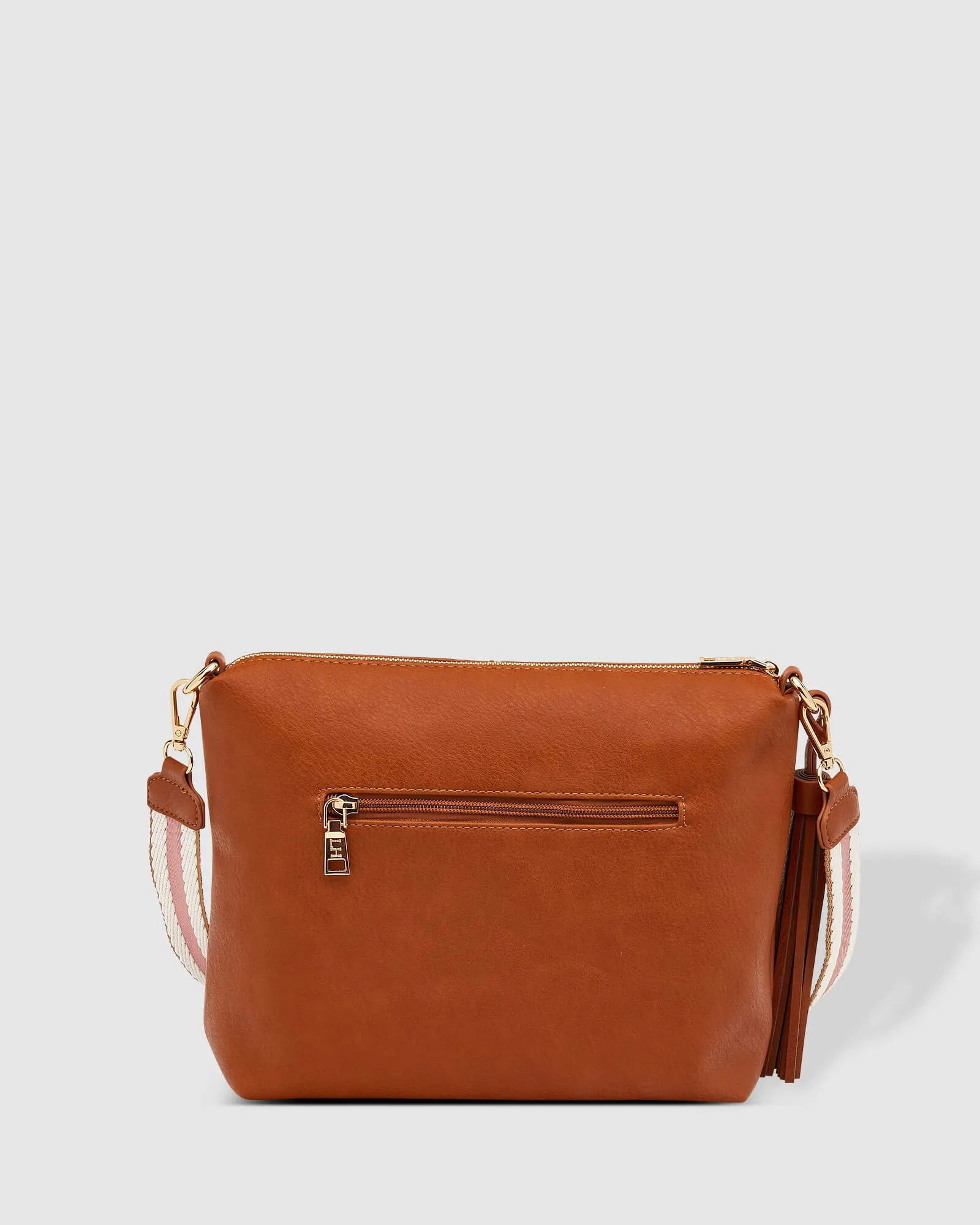 KASEY CROSSBODY BAG TAN STRIPE GUITAR STRAP