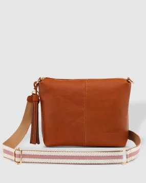 KASEY CROSSBODY BAG TAN STRIPE GUITAR STRAP