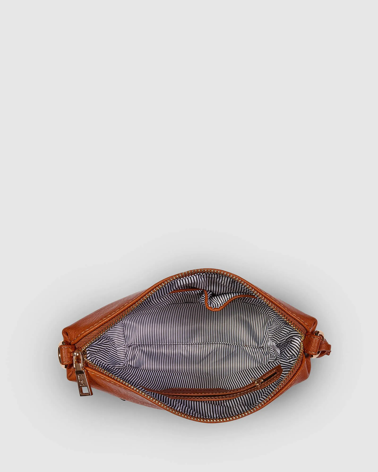 KASEY CROSSBODY BAG TAN STRIPE GUITAR STRAP