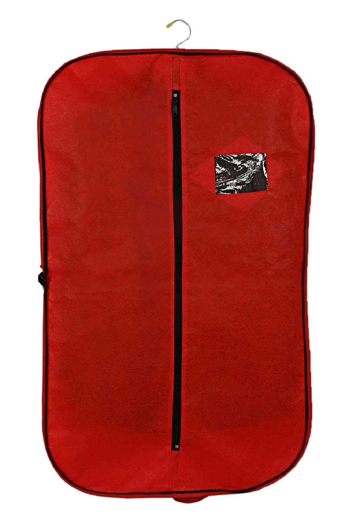 Kuber Industries Embossed Design 2 Pieces Foldable Non Woven Men's Coat Blazer Cover (Red & Golden) -CTKTC42271