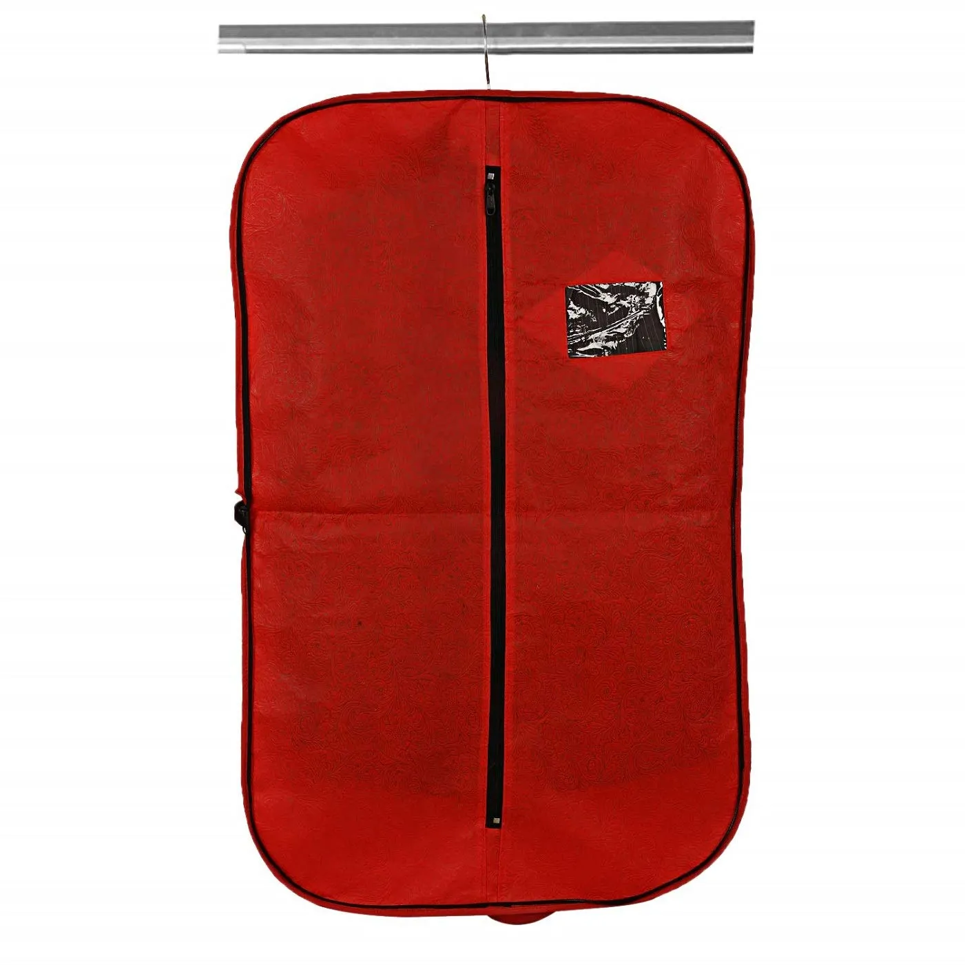 Kuber Industries Embossed Design 2 Pieces Foldable Non Woven Men's Coat Blazer Cover (Red & Golden) -CTKTC42271