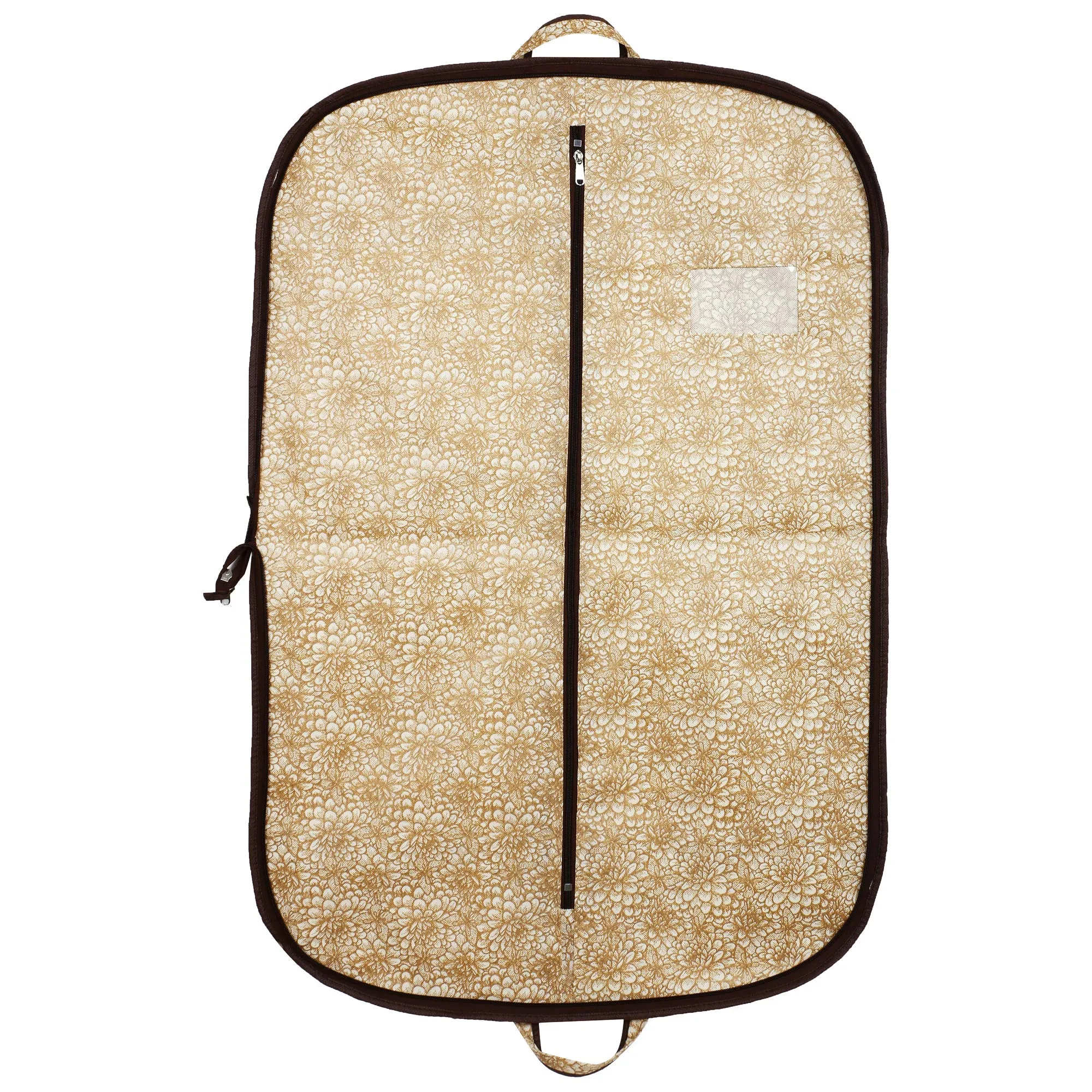 Kuber Industries Metalic Printed 9 Pieces Foldable Non Woven Men's Coat Blazer Cover (Golden Brown) -CTKTC41935