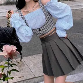 London Backstreets    Top and Skirt  Set Kawaii Academia Y2K Cottagecore Coquette Fairycore Dollette Princesscore Bottoms