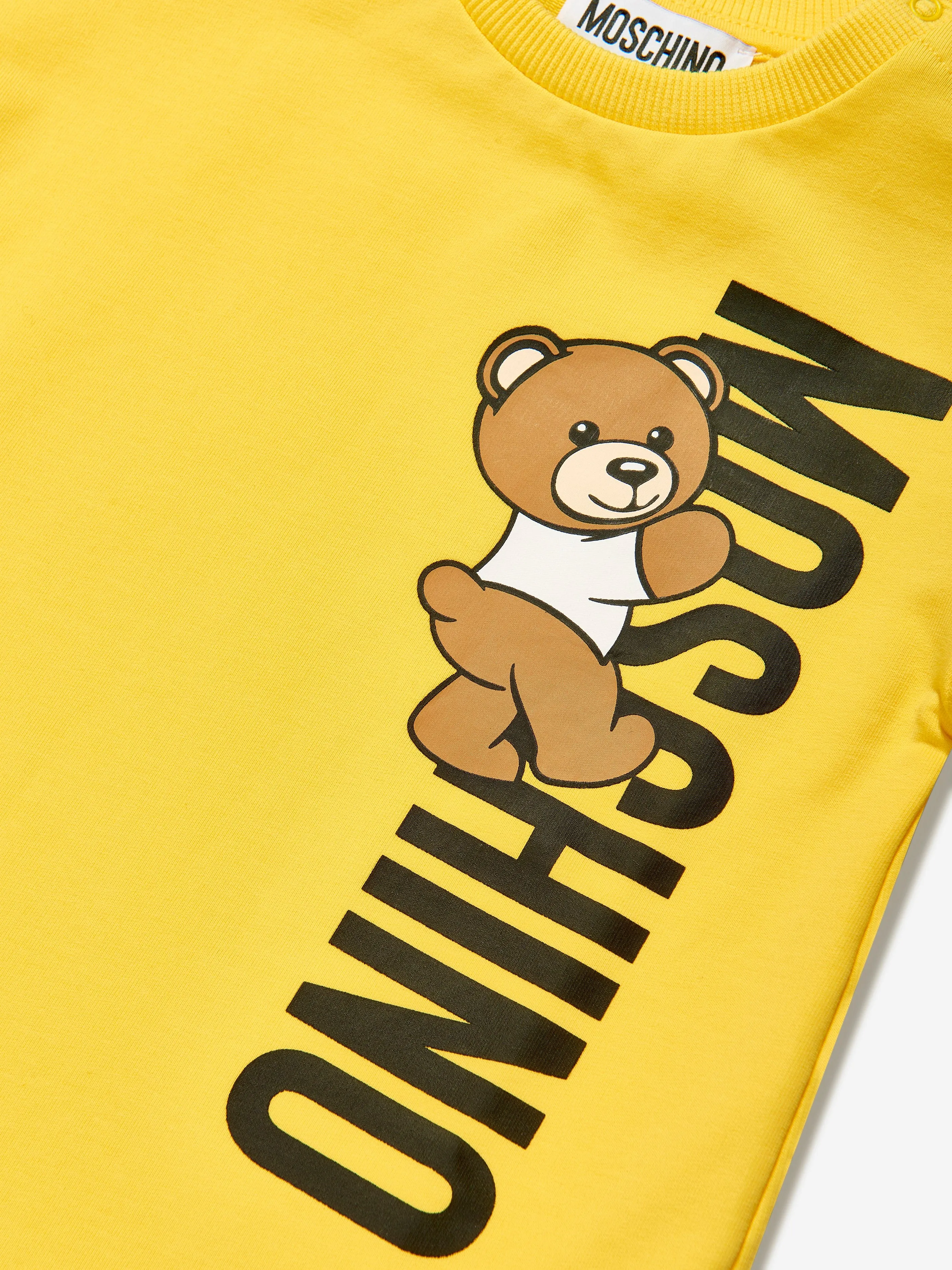 Moschino Baby Girls Teddy Logo Jersey Dress in Yellow