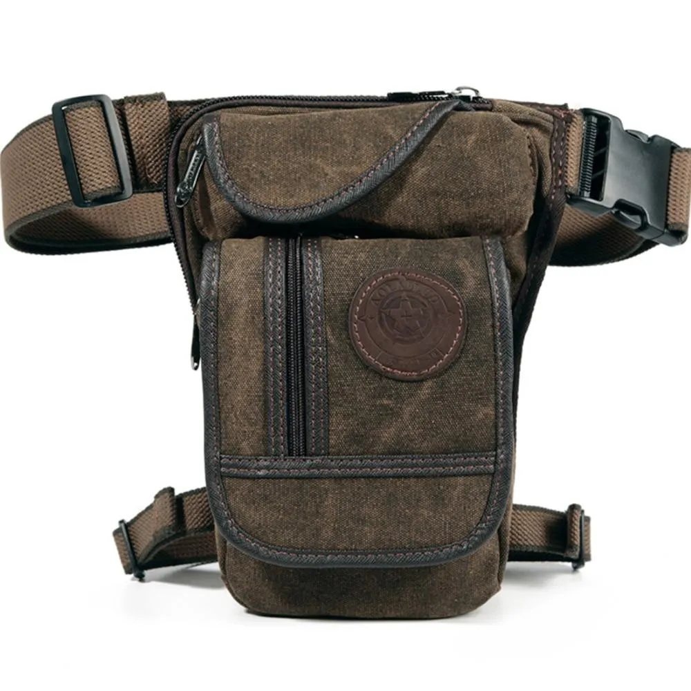 Outdoor Canvas Drop Leg Bag - Multi-Purpose Motorcycle Outdoor Travel,  Hip Bag, Hiking, Climbing, Thigh Bag