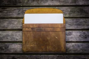 Personalized Leather MacBook Sleeves - Crazy Horse Brown