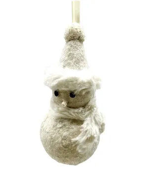 Powder Snowperson Ornament - Cream Fur