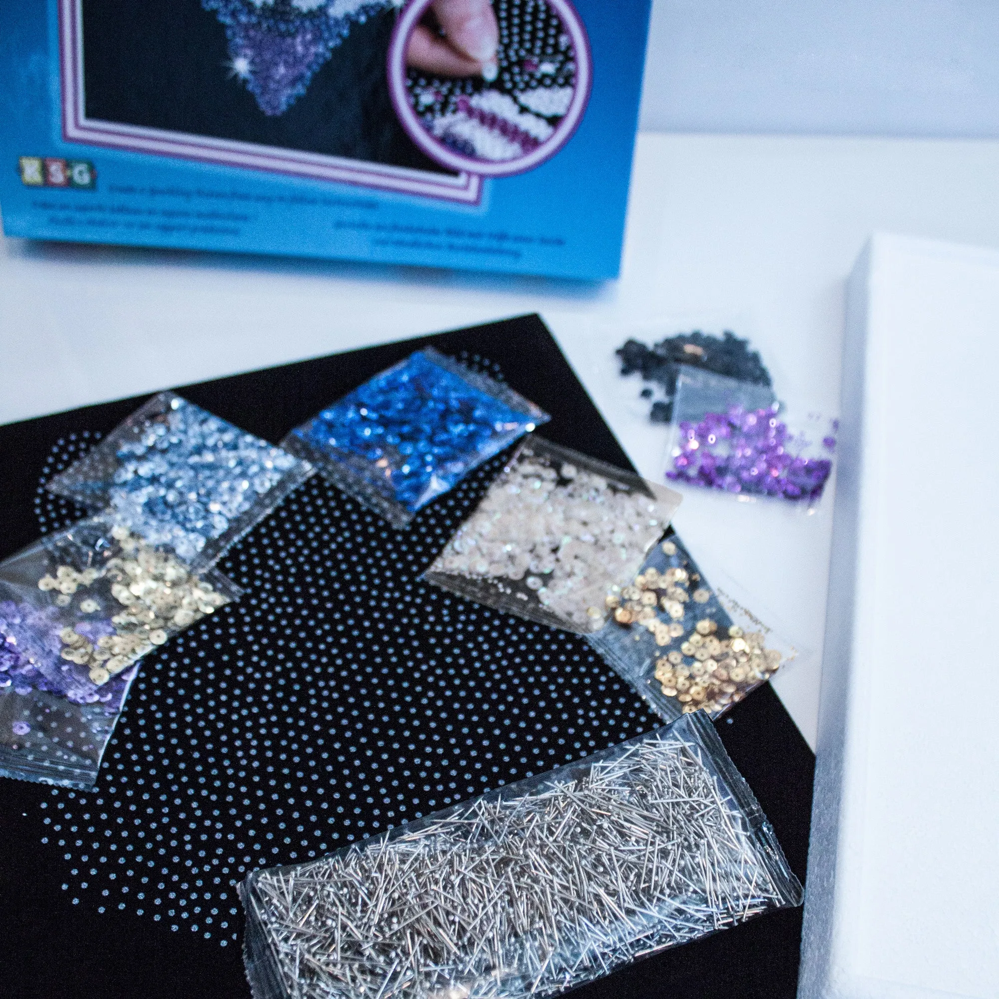 Sequin Art® Blue, Sleepy Teddy, Sparkling Arts and Crafts Picture Kit