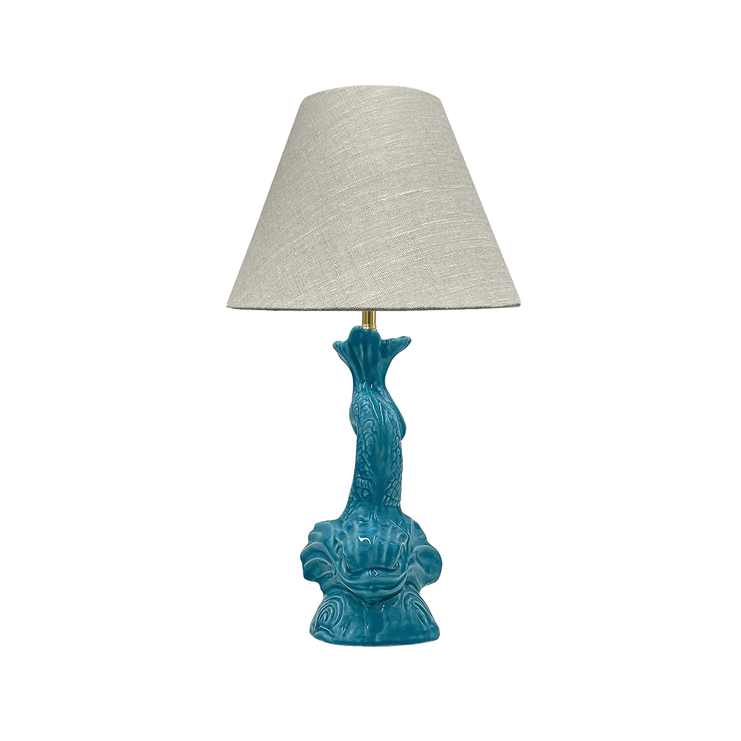 Small Turquoise Dolphin Lamp