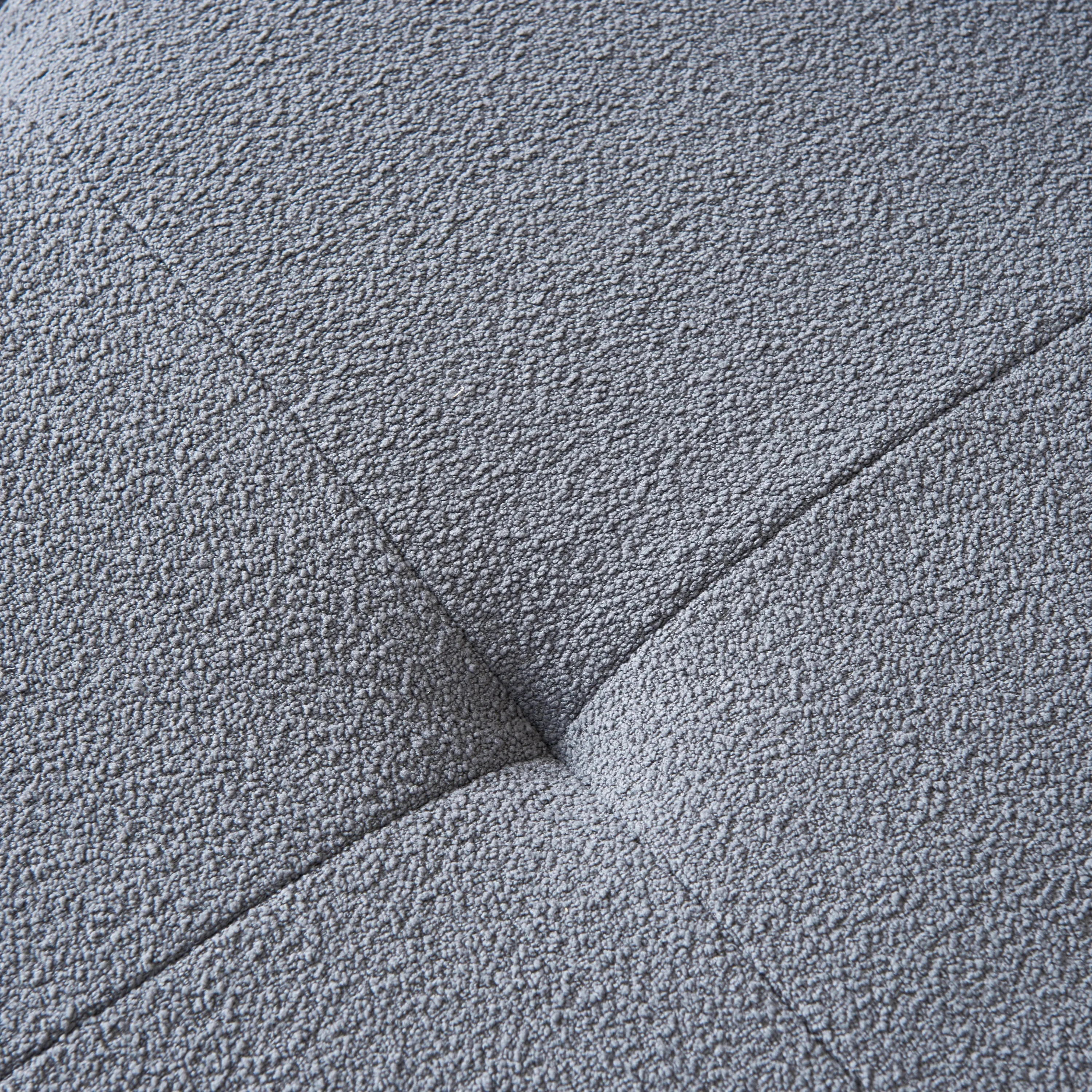 Snug Charm: 120'' Gray Teddy Fabric Modular Sectional Sofa for Comfy