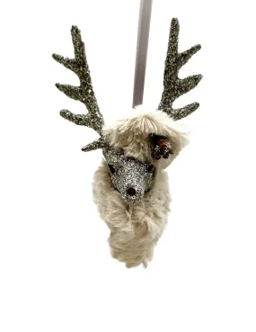 Stag Ornament - Silver, Latte Fur