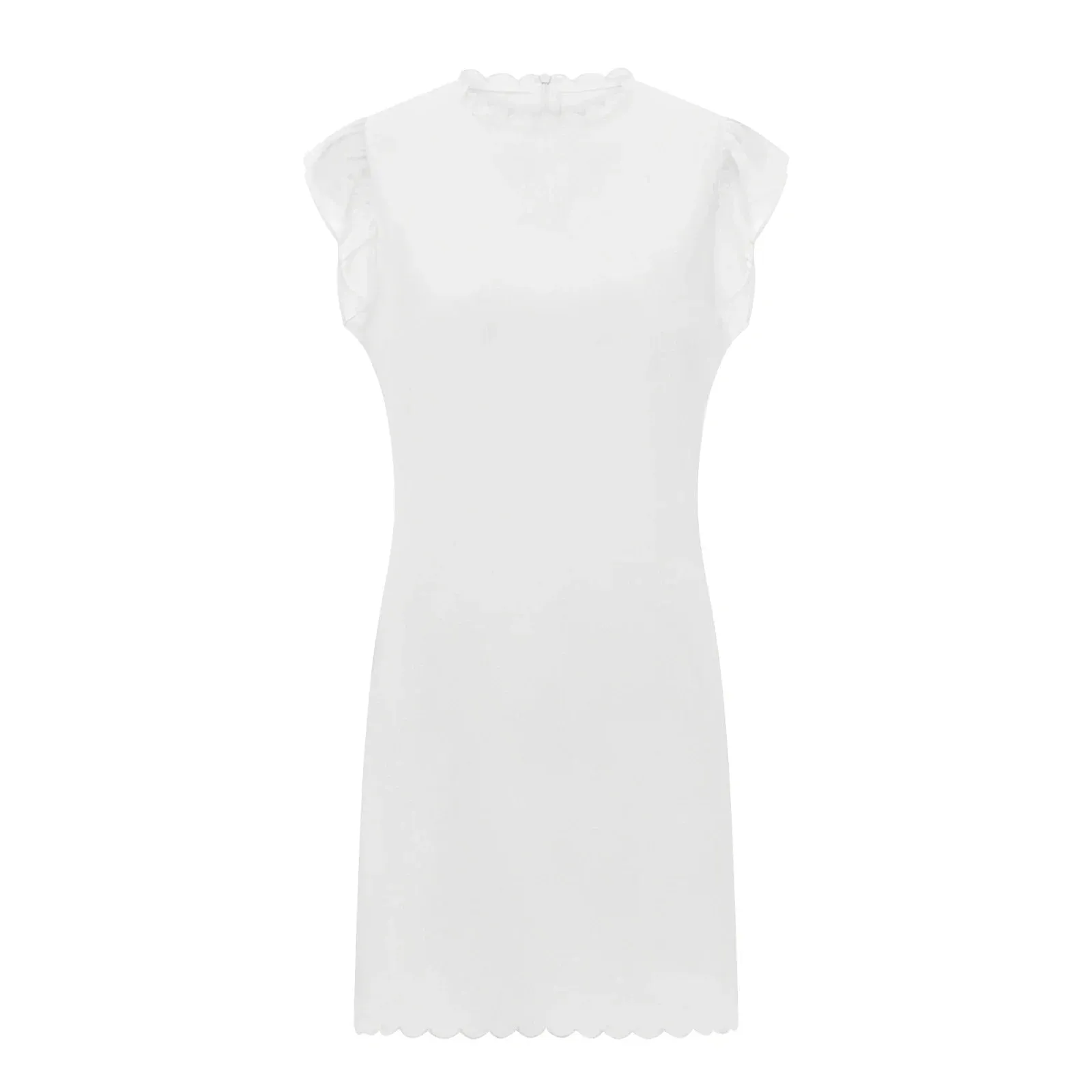 Summer Mini Chiffon Puff Cutout Ruffle V-Neck A-Line Dresses Swiss Dot Boho Sundress Casual Womens Dress