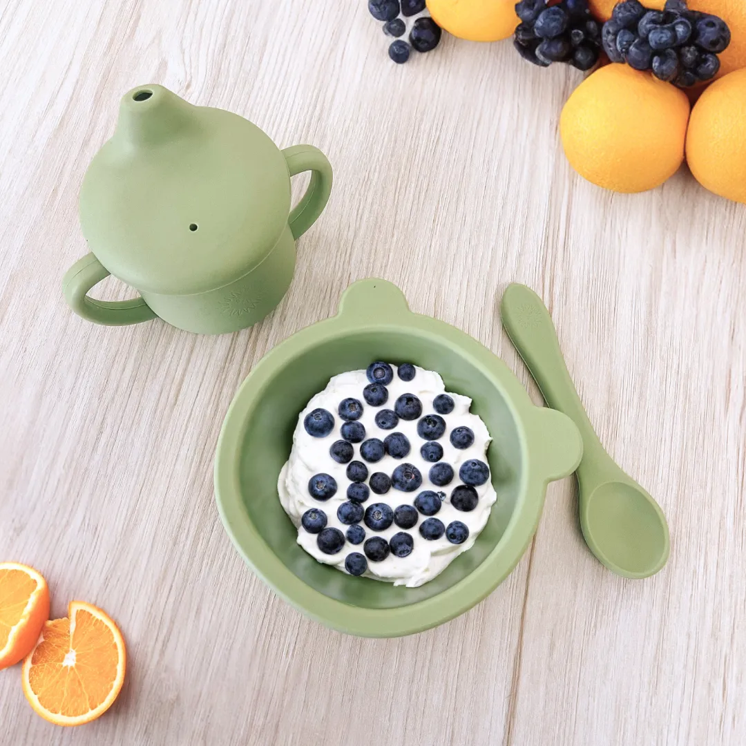 Sundae Bébé - Teddy Bear Picnic Silicone Dinner Set (Matcha Tea)