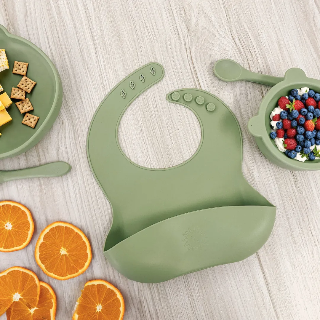 Sundae Bébé - Teddy Bear Picnic Silicone Dinner Set (Matcha Tea)