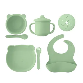 Sundae Bébé - Teddy Bear Picnic Silicone Dinner Set (Matcha Tea)