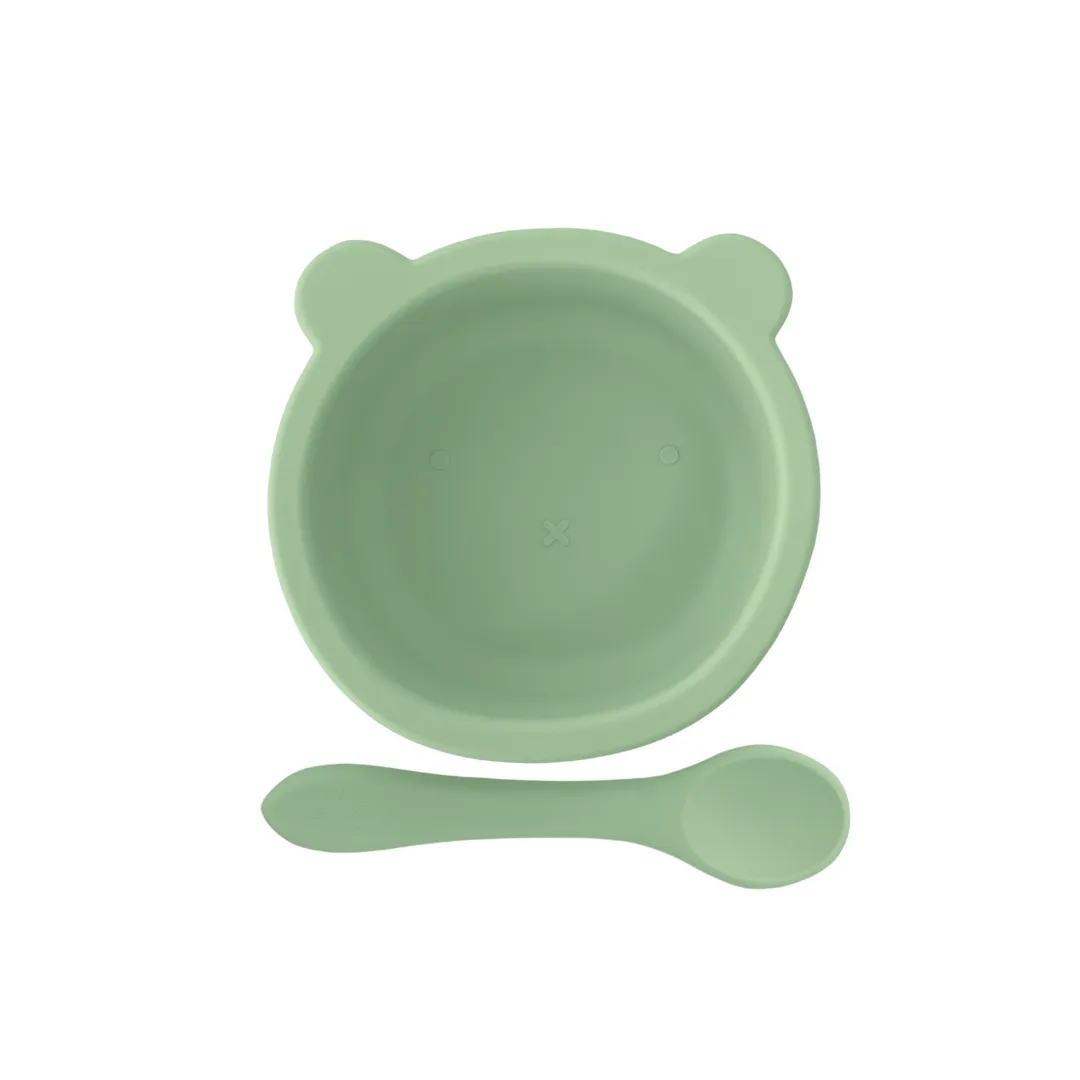 Sundae Bébé - Teddy Bear Picnic Silicone Dinner Set (Matcha Tea)