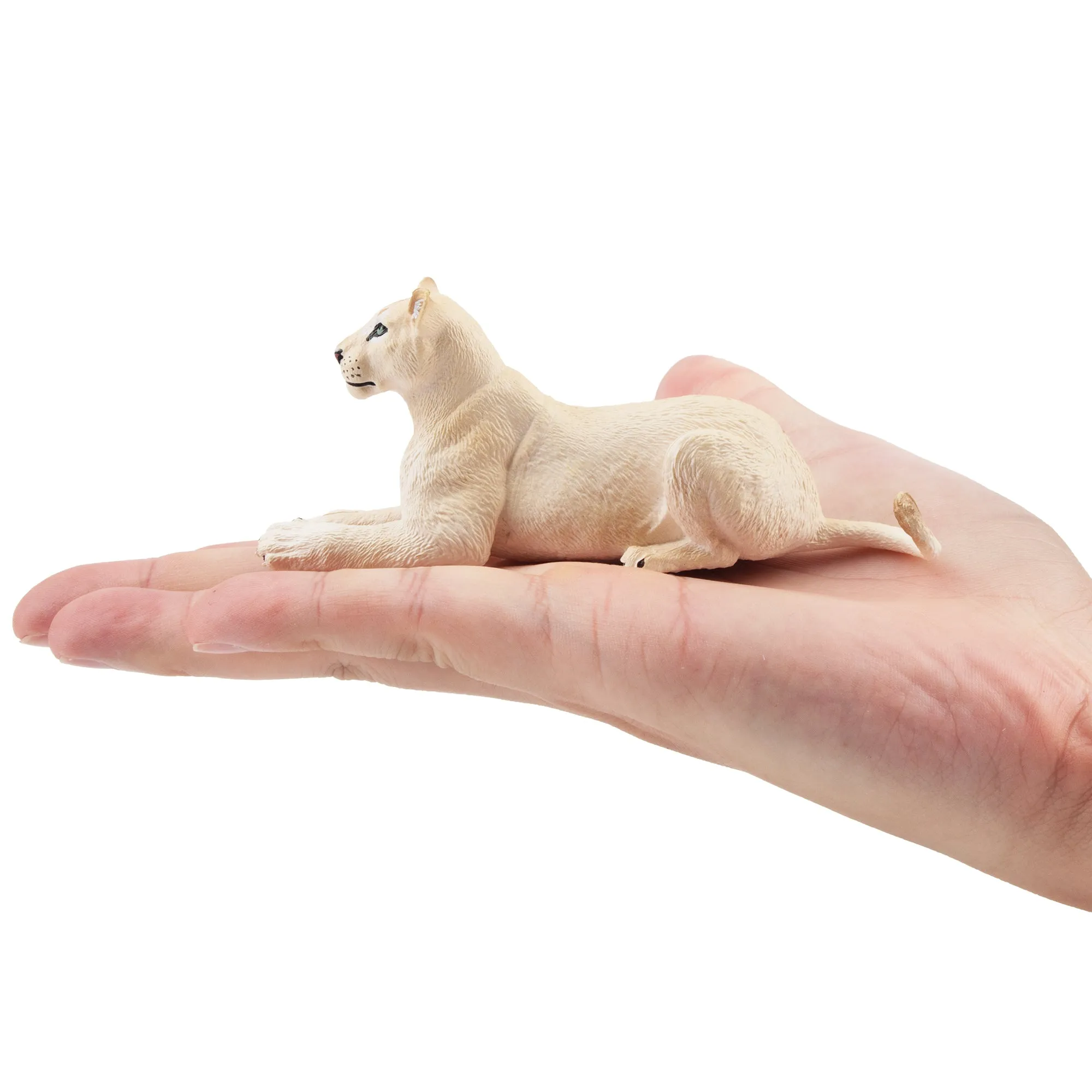 Toymany Lying White Lioness Figurine Toy