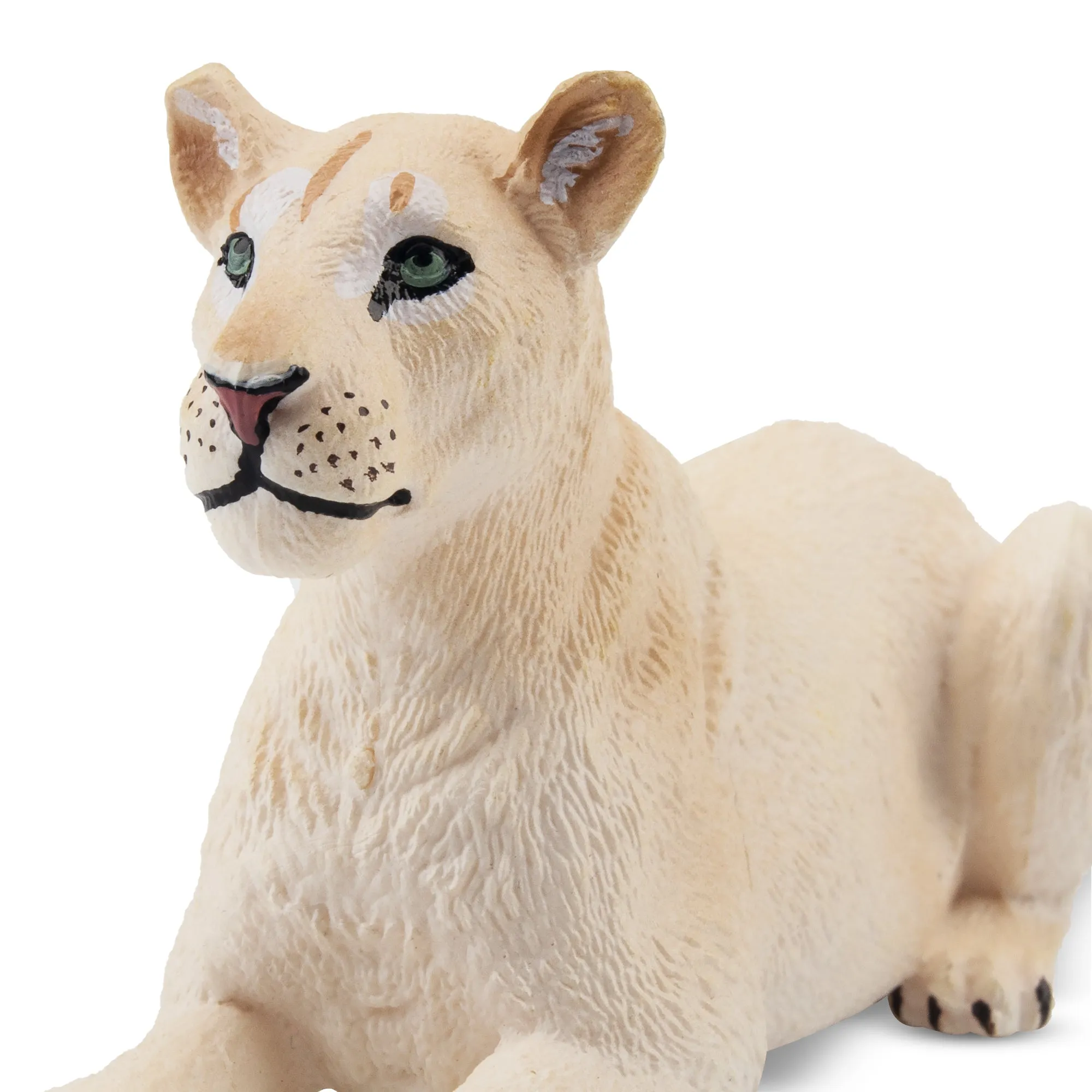Toymany Lying White Lioness Figurine Toy