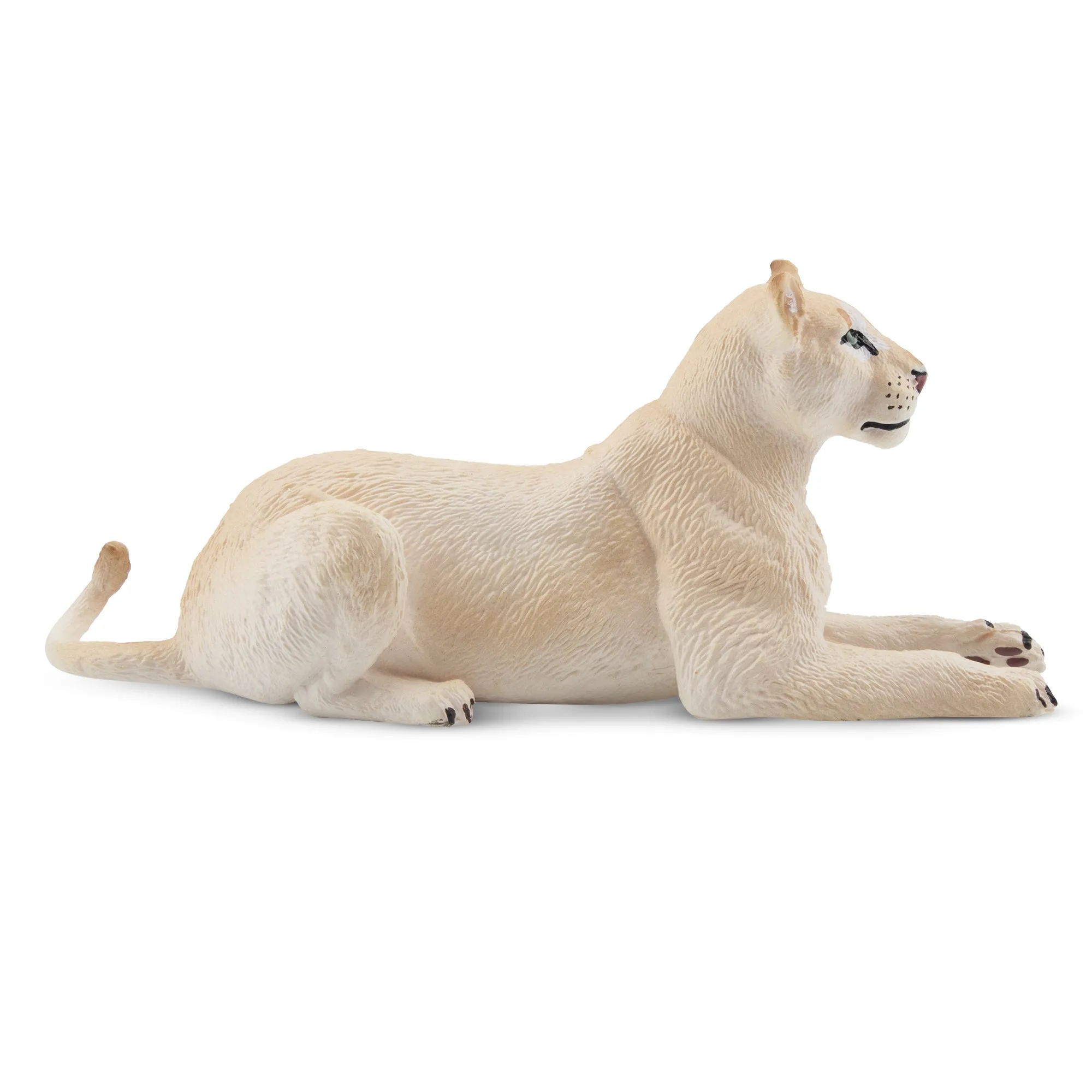 Toymany Lying White Lioness Figurine Toy