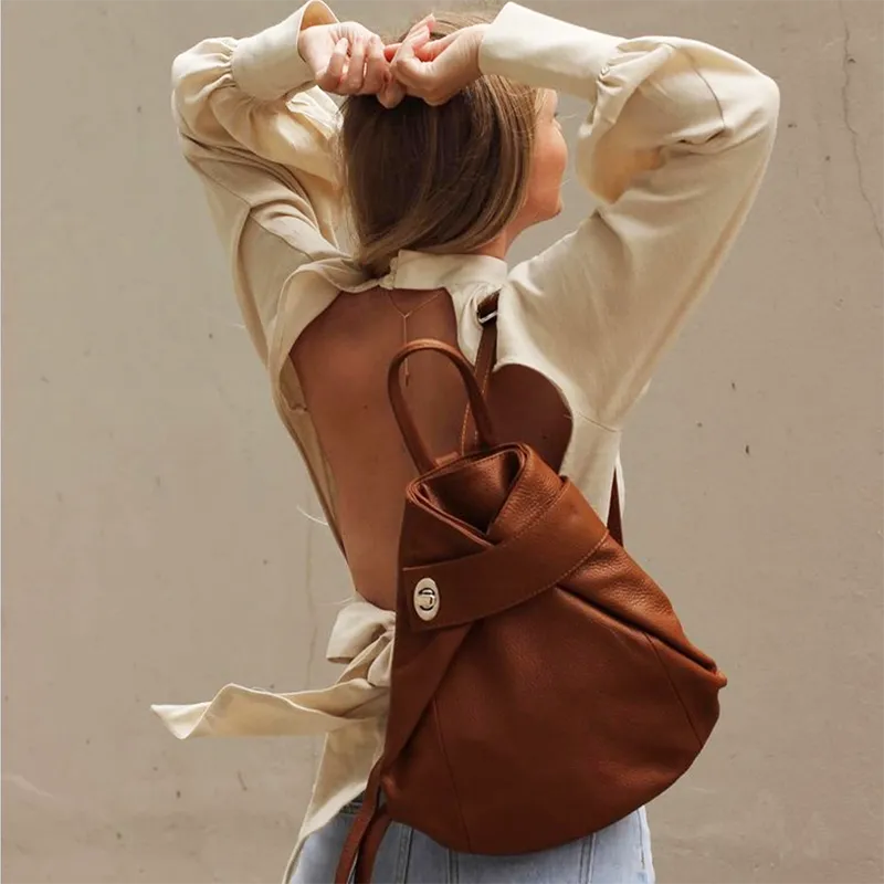 Viola Womens Leather Backpack