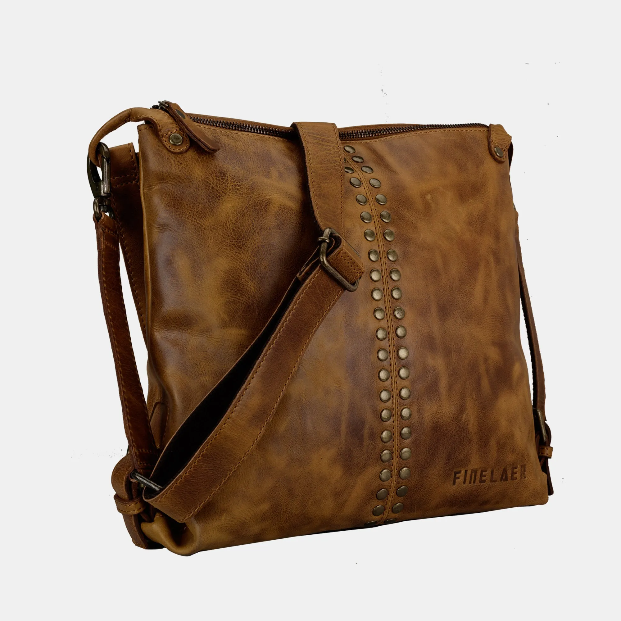 Women Brown Leather Hobo Shoulder Crossbody Bag | Finelaer