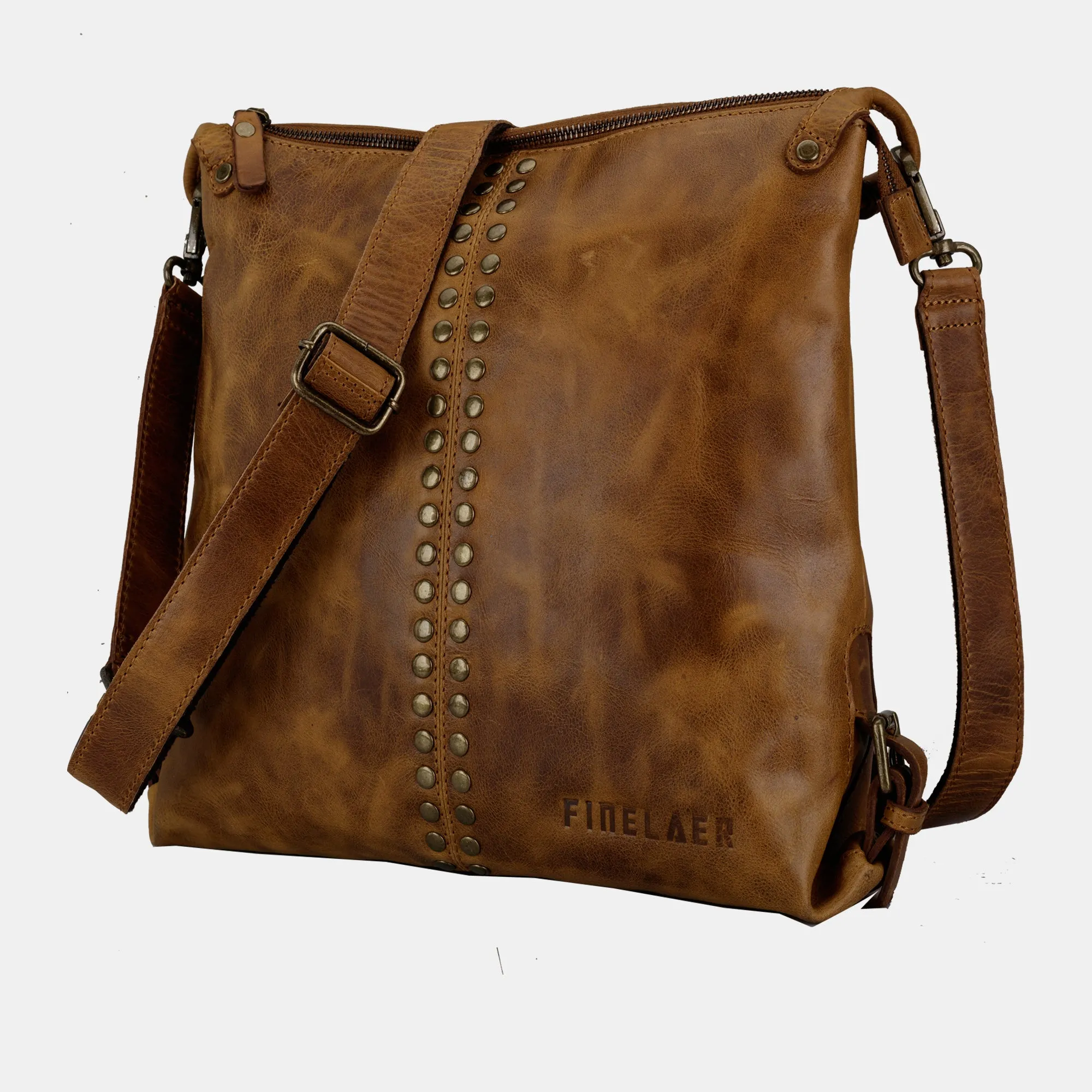 Women Brown Leather Hobo Shoulder Crossbody Bag | Finelaer