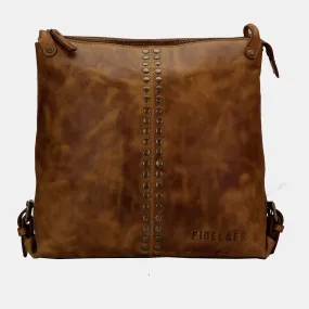 Women Brown Leather Hobo Shoulder Crossbody Bag | Finelaer