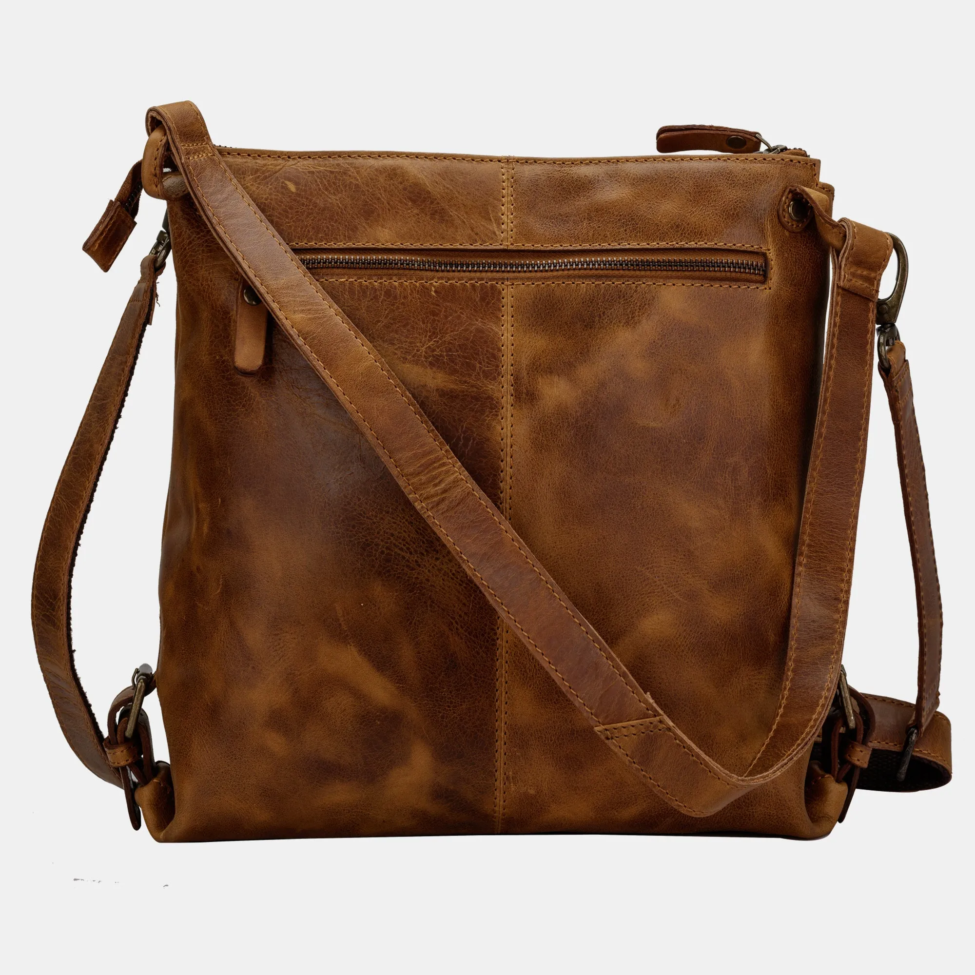 Women Brown Leather Hobo Shoulder Crossbody Bag | Finelaer