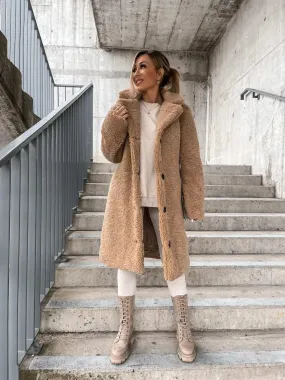 Women's Stylish Single Button Warm Plush Teddy Winter Coat | Ideal for Autumn/Winter